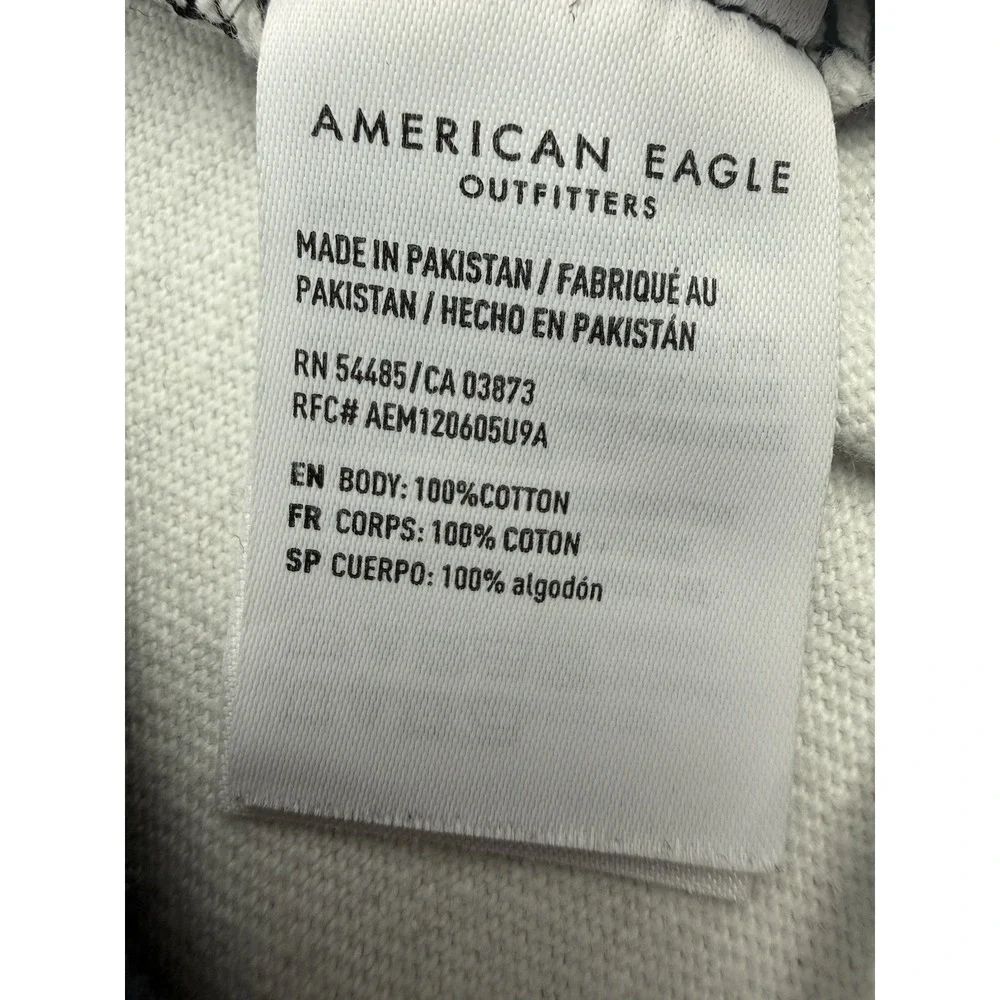 American Eagle Colorblock Sweatshirt Logo Sleeve Streetwear XS